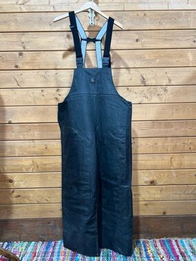 Carhartt R39 PVC Rain Bib Overalls Coveralls Black Waterproof Workwear Size L